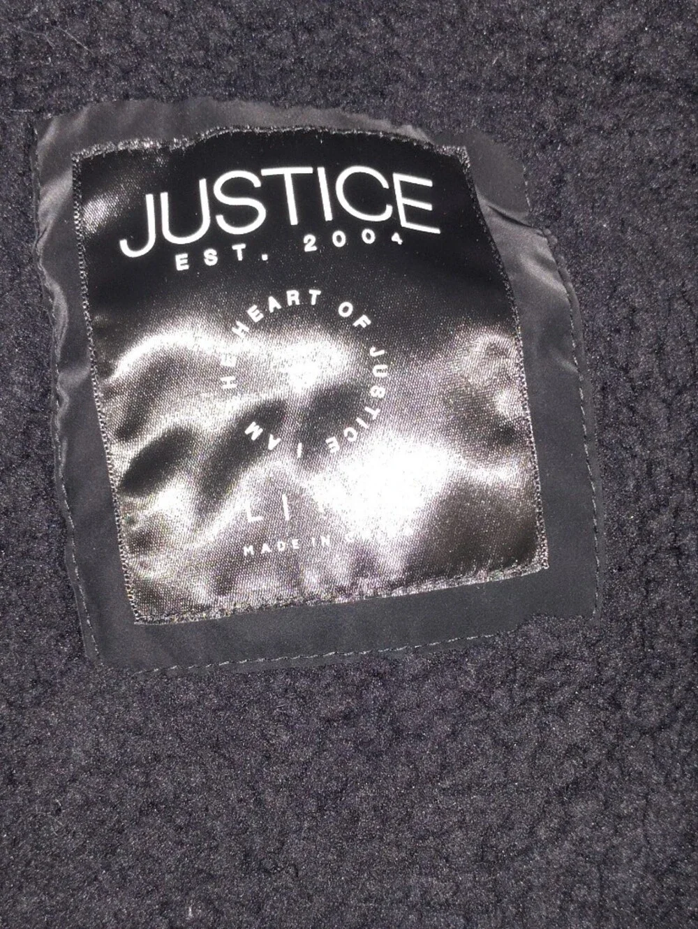 Justice Black Puffer Jacket with Faux Fur Hood